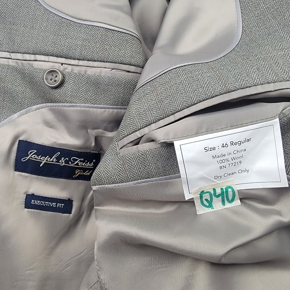 Joseph & Feiss 100% wool check sportscoat executive fit - Picture 3 of 5